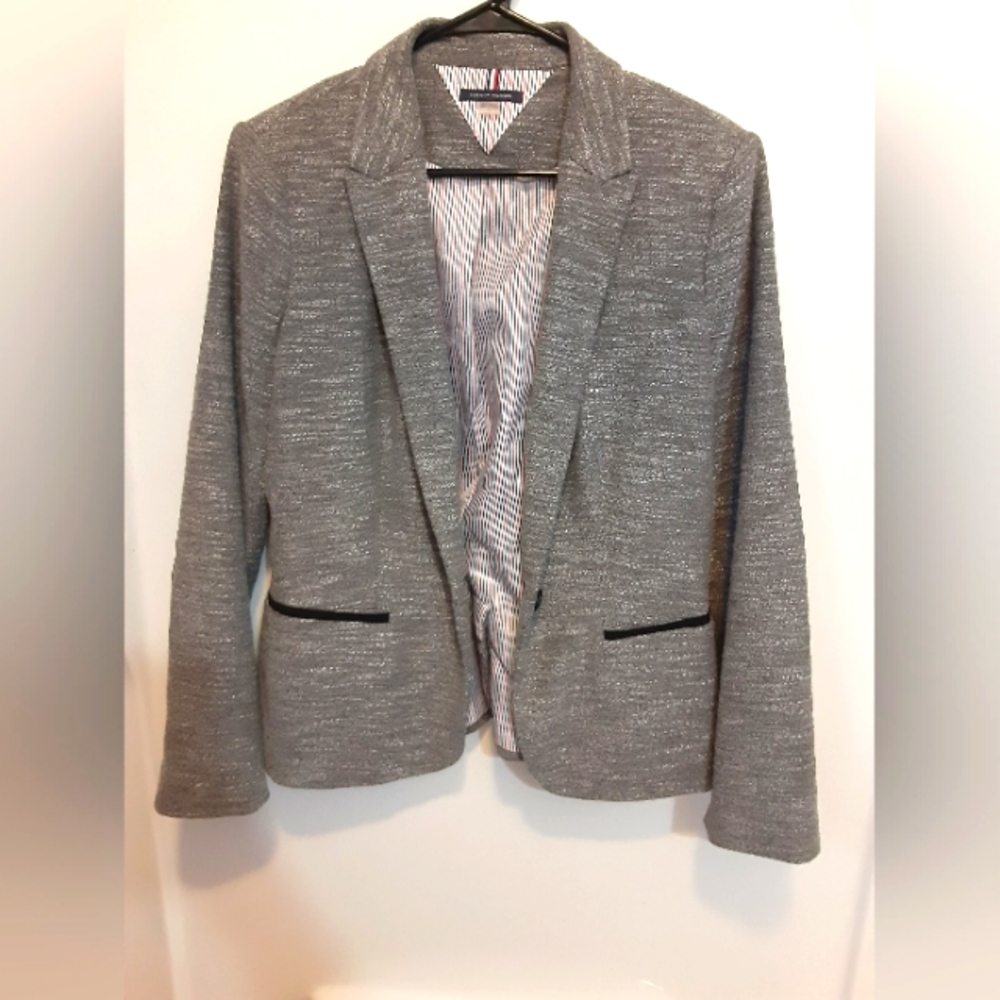 Tommy Hilfiger Black and Gray Blazer Tailored Fit